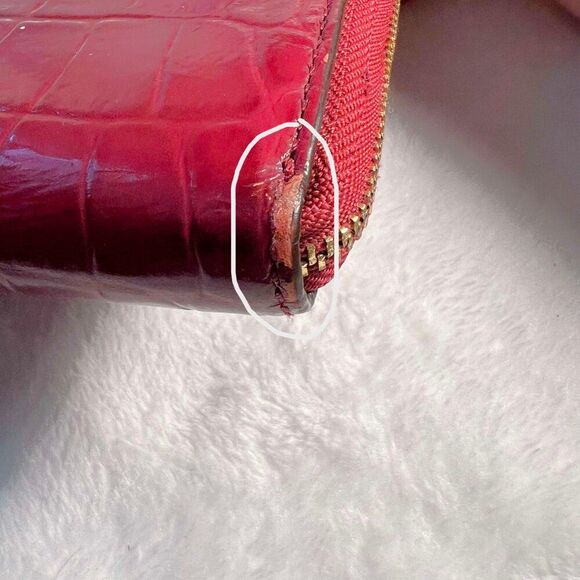 Coach Burgandy Croc Wallet - Picture 5 of 14